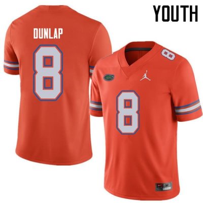 Youth Florida Gators #8 Carlos Dunlap NCAA Jordan Brand Orange Authentic Stitched College Football Jersey DVL2862NS